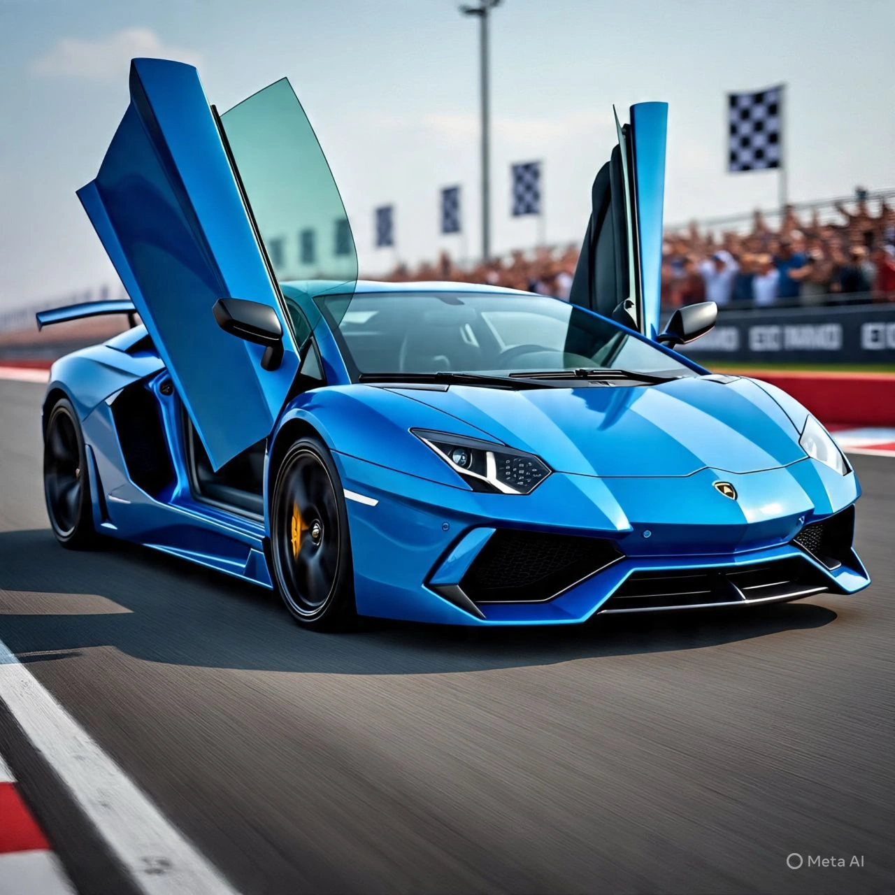 Best Supercar in the World – Lamborghini Aventador Blue at Race Track